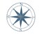 Aegean Blue Indoor Outdoor Metal Compass Rose Wall Sculpture 39.25 Inch Diameter